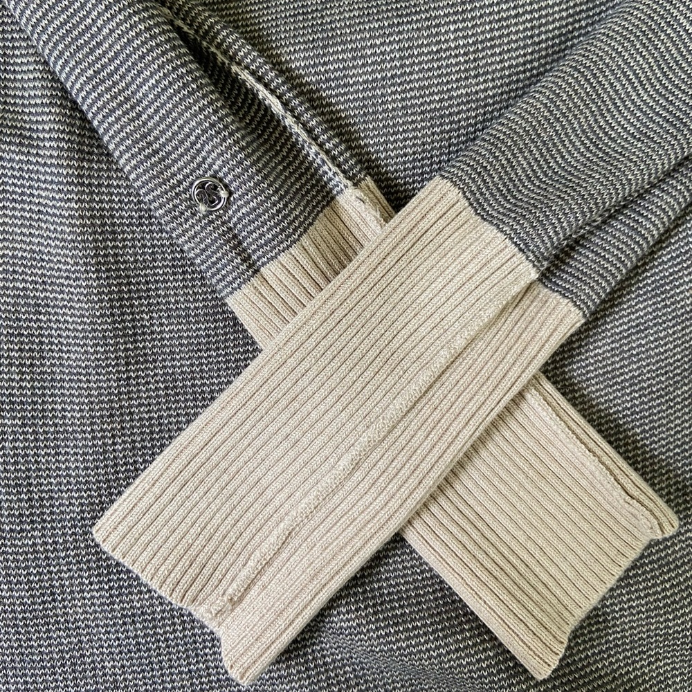 RARE Lululemon Reversible Serenity Sweater Wrap Sz 10 In Heathered Cashew /Coal - Picture 11 of 11